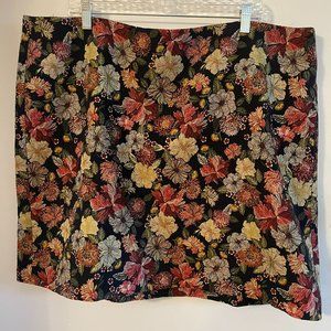 Brocade floral skirt